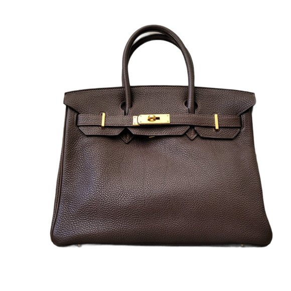 Hermes Handbags - Hermes Birkin 30 cm Chocolat Togo Leather Handbag